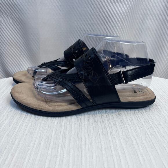 Earth Origins‎ Belle Becky Womens 9M Black Leather Strap Sandals (L476) - Picture 6 of 8